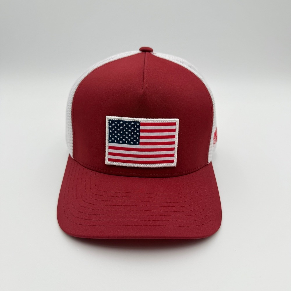 Hooey American Flag Trucker Hat Men Red White Mesh Snapback USA Theme Cap